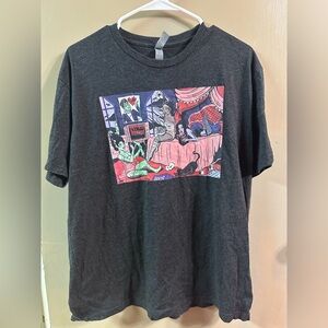 Tragic Girls Gray Short Sleeve T-shirt with Bold Graphic Design